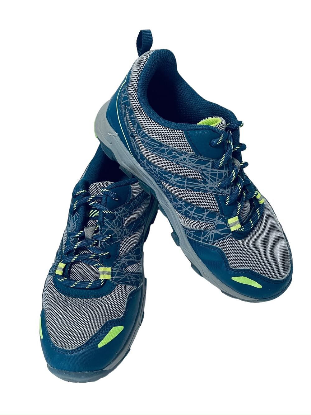Avia Boys All Terrain Running Walking Hiking Shoes Gray/Blue/Green Size Y4